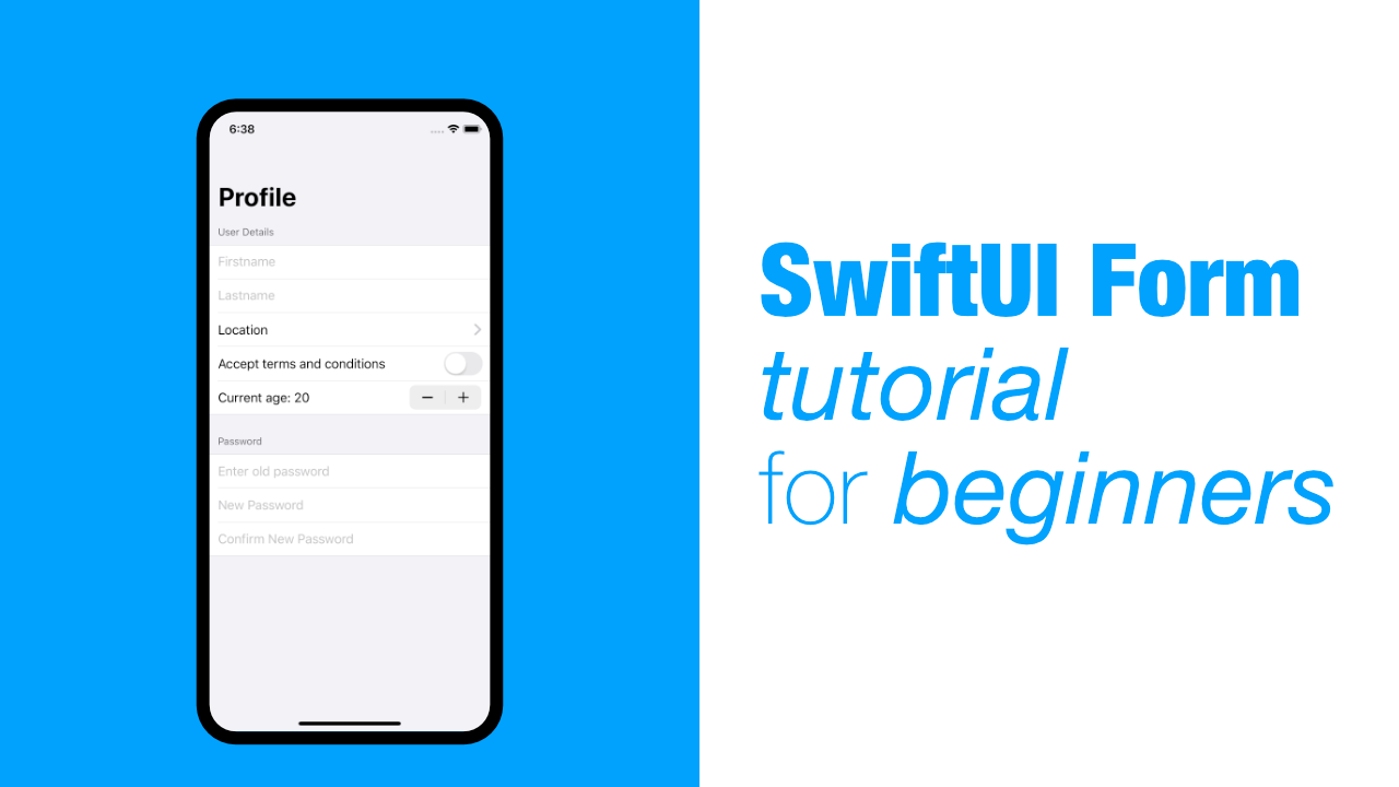 SWIFTUI form title. SWIFTUI checkbox. Form Tutor.