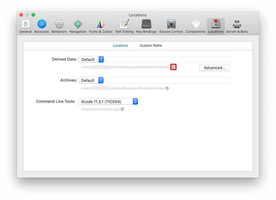 Delete derived data with Xcode