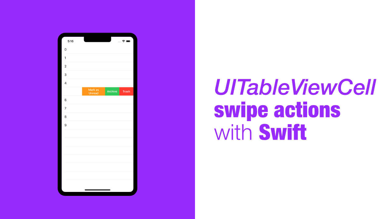 UITableViewCell swipe actions with Swift