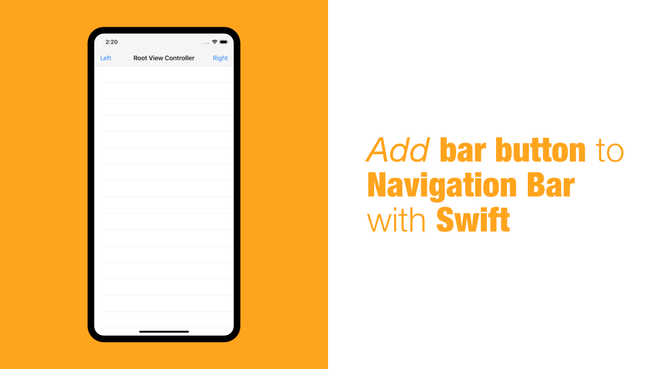 Add bar button to Navigation Bar with Swift