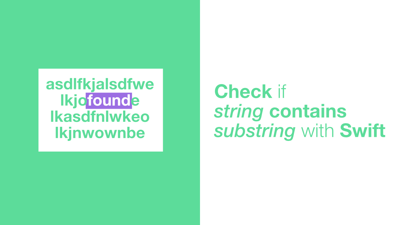 How to check if string contains substring with Swift