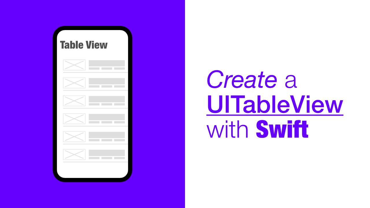 Create a UITableView with Swift